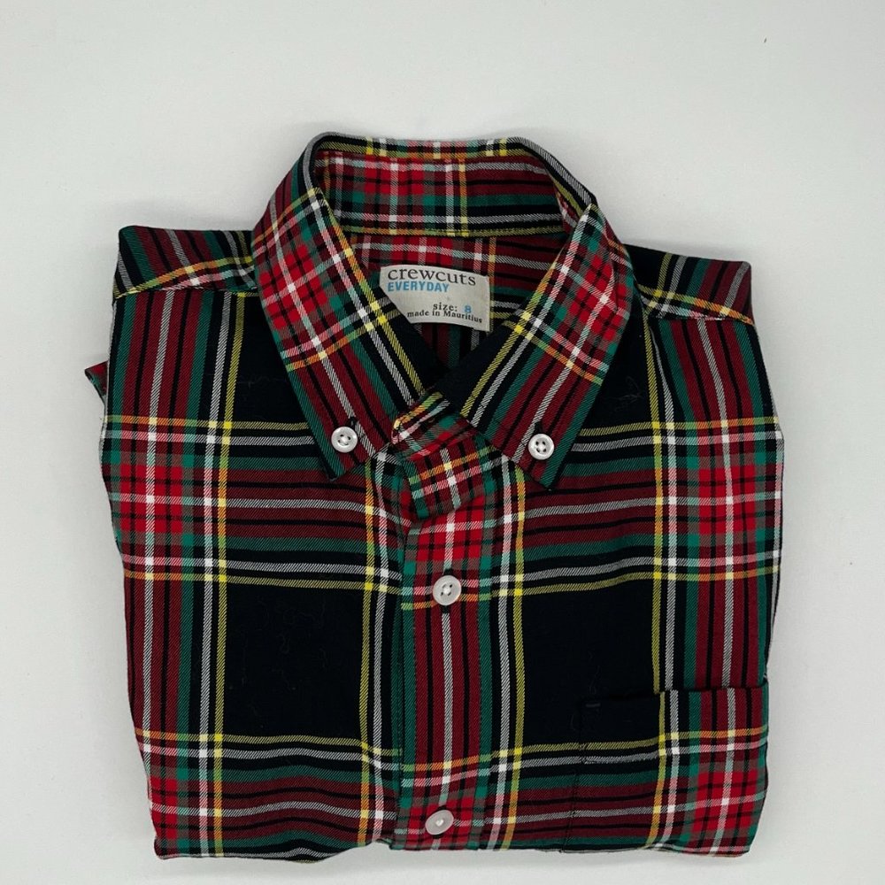 CrewCuts Boys’ button-down poplin shirt in plaid size 8